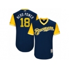 Men's Milwaukee Brewers Eric Sogard #18 Nerd Power Majestic Navy 2017 Players Weekend Authentic Jersey