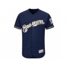 Men's Milwaukee Brewers Majestic Alternate Home Blank Navy Flex Base Authentic Collection Team Jersey