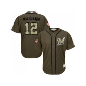 Milwaukee Brewers #12 Martin Maldonado Green Salute to Service Stitched Baseball Jersey