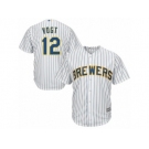 Milwaukee Brewers #12 Stephen Vogt Replica White Alternate Cool Base MLB Jersey