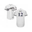 Milwaukee Brewers #12 Stephen Vogt White Flexbase Authentic Collection MLB Jersey