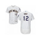 Milwaukee Brewers #12 Stephen Vogt White Royal Flexbase Authentic Collection MLB Jersey