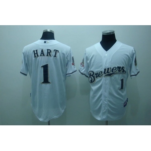 mlb Milwaukee Brewers #1 hart white