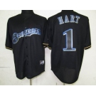 mlb jerseys milwaukee brewers #1 hart black fashion