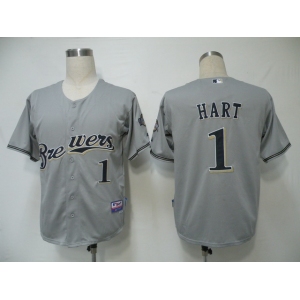 mlb jerseys milwaukee brewers #1 hart grey (cool base)