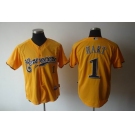 mlb jerseys milwaukee brewers #1 hart yellow[2011]