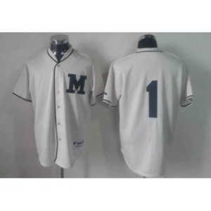 mlb jerseys milwaukee brewers #1 white[M]