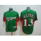 mlb jerseys milwaukee brewers #13 greinke green