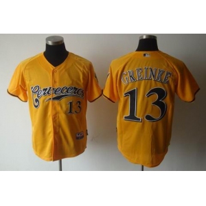 mlb jerseys milwaukee brewers #13 greinke yellow