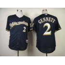 mlb jerseys milwaukee brewers #2 gennett blue-1[gennett]