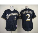 mlb jerseys milwaukee brewers #2 gennett blue[gennett]