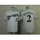 mlb jerseys milwaukee brewers #2 gennett white[gennett]