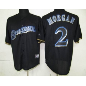 mlb jerseys milwaukee brewers #2 morgan black fashion