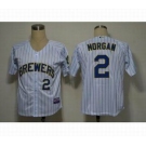 mlb jerseys milwaukee brewers #2 morgan white(blue strip)