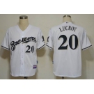 mlb jerseys milwaukee brewers #20 locroy white cool base