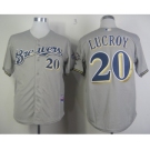 mlb jerseys milwaukee brewers #20 lucroy grey