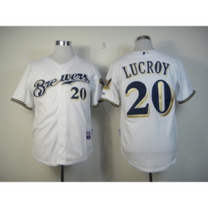 mlb jerseys milwaukee brewers #20 lucroy white