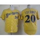 mlb jerseys milwaukee brewers #20 lucroy yellow[2013 new]