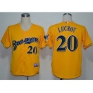 mlb jerseys milwaukee brewers #20 lucroy yellow