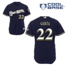 mlb jerseys milwaukee brewers #22 garza blue