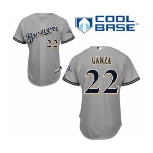 mlb jerseys milwaukee brewers #22 garza grey