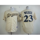 mlb jerseys milwaukee brewers #23 weeks cream