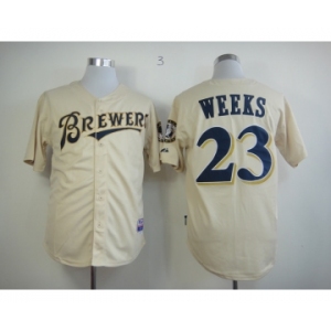 mlb jerseys milwaukee brewers #23 weeks cream