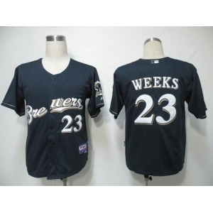 mlb jerseys milwaukee brewers #23 weeks dk blue(cool base)(B)