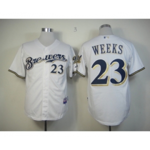 mlb jerseys milwaukee brewers #23 weeks white