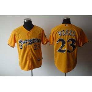 mlb jerseys milwaukee brewers #23 weeks yellow[2011]