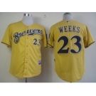 mlb jerseys milwaukee brewers #23 weeks yellow[2013 new]