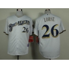 mlb jerseys milwaukee brewers #26 lohse white