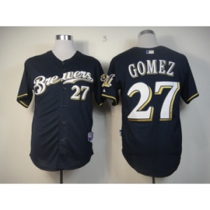 mlb jerseys milwaukee brewers #27 gomez blue