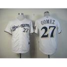 mlb jerseys milwaukee brewers #27 gomez white