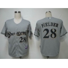 mlb jerseys milwaukee brewers #28 fielder grey(cool base)