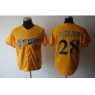 mlb jerseys milwaukee brewers #28 fielder yellow[2011]