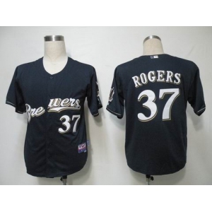 mlb jerseys milwaukee brewers #37 rogers blue(cool base)