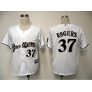 mlb jerseys milwaukee brewers #37 rogers white (cool base)