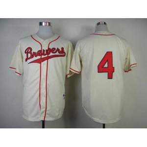 mlb jerseys milwaukee brewers #4 paul molitor cream