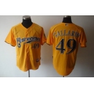 mlb jerseys milwaukee brewers #49 gallardo yellow[2011]