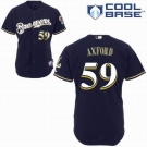 mlb jerseys milwaukee brewers #59 axford dk blue(cool base)