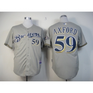 mlb jerseys milwaukee brewers #59 axford grey