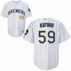 mlb jerseys milwaukee brewers #59 axford white(blue strip)