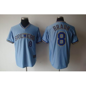 mlb jerseys milwaukee brewers #8 braun blue