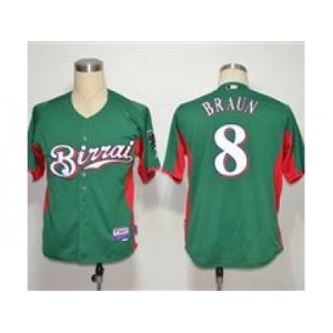 mlb jerseys milwaukee brewers #8 ryan braun green