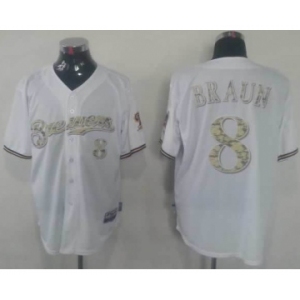 mlb jerseys milwaukee brewers #8 ryan braun white[number camo]