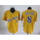 mlb jerseys milwaukee brewers #8 ryan braun yellow