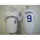 mlb jerseys milwaukee brewers #9 segura white[blue strip]