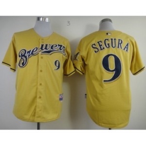 mlb jerseys milwaukee brewers #9 segura yellow[2013 new]