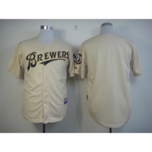 mlb jerseys milwaukee brewers blank cream[m&n]